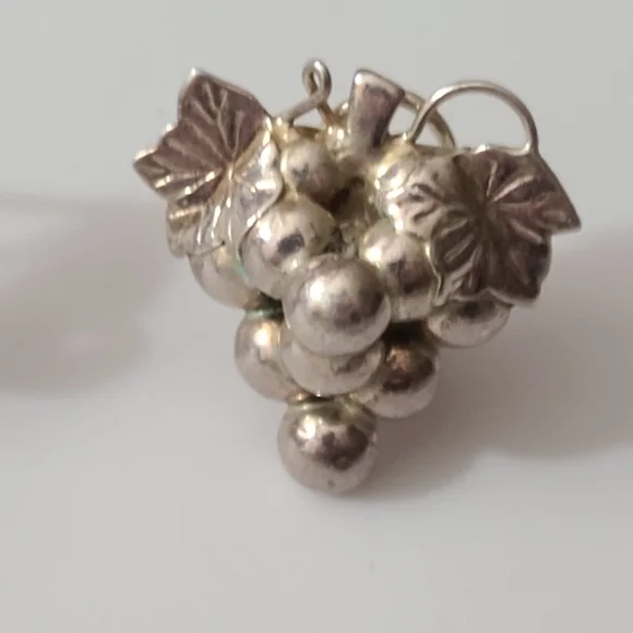 925 Vintage Grapes Taxco Mexico Necklace Earrings Sterling Silver Choker Estate - Picture 9 of 16